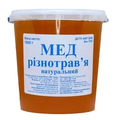 Мед натуральный разнотравье, Вес: 1 кг