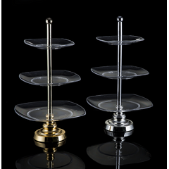 Етажерка 3 яруси акрилова срібло 30×25,5×20,5×53 см