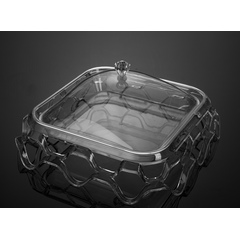 Підставка з кришкою для торта акрилова 29,5×29,5×17,5 см