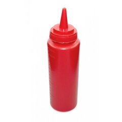 Бутылка для соусов с мерной шкалой красная, Объем: 240 мл