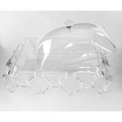 Підставка з кришкою для торта акрилова 39×39×19 см