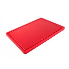 Дошка обробна HDPE з жолобом, 400×300×18 мм, червона, Колір: Червоний