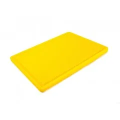 Доска разделочная HDPE с желобом, 400×300×18 мм, желтая, Цвет: Желтый