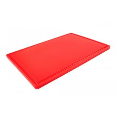 Дошка обробна HDPE з жолобом, 600×400×18 мм, червона, Колір: Червоний