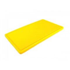 Дошка обробна HDPE з жолобом, 500×300×18 мм, жовта, Колір: Жовтий