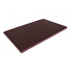 Доска разделочная HDPE с желобом, 600×400×18 мм, коричневая, Цвет: Коричневый