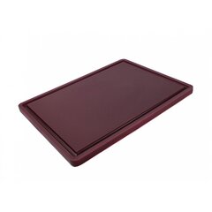 Доска разделочная HDPE с желобом, 400×300×18 мм, коричневая, Цвет: Коричневый