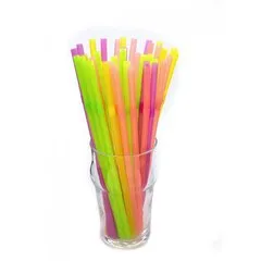 Трубочка для коктейлю кругла з гофрою асорті 4 кольори неон 6&times;210 мм 100 шт