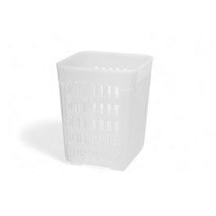 Підставка для столових приладів з поліпропілену квадратна біла 10,5х10,5х13,5 см
