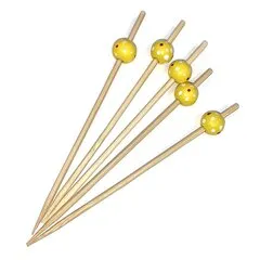 Шпажки “Жовта кулька в крапку” 12 см 100 шт