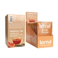 Основа для лимонаду та чаю Lemo Сицилійський апельсин-Ваніль-Шавлія порційне 15x45 г