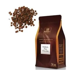 Декор із чорного шоколаду Cacao Barry CHOCOLATE PAILLETÉS FINS, Вага: 1 кг