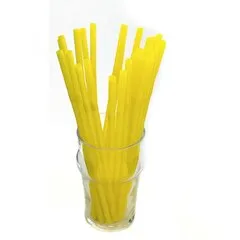 Трубочка для коктейлю кругла з гофрою жовта 6&times;210 мм 100 шт