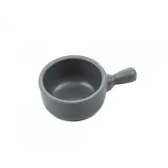 Соусник з меламіну круглий з ручкою пастельно сірий 40 мл 86×58×32 мм, Колір: Сірий
