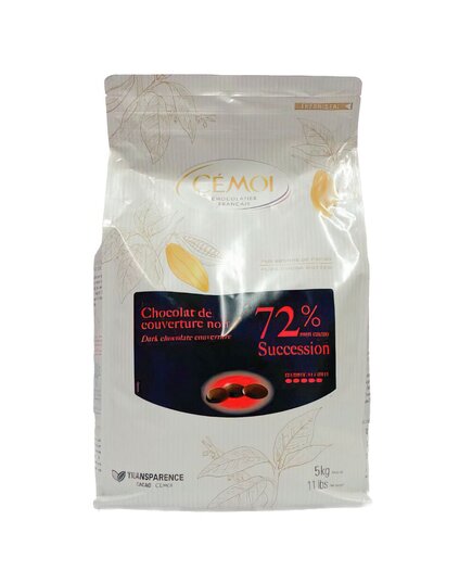 Шоколад черный кувертюр Cemoi SUCCESSION 72% 1 кг