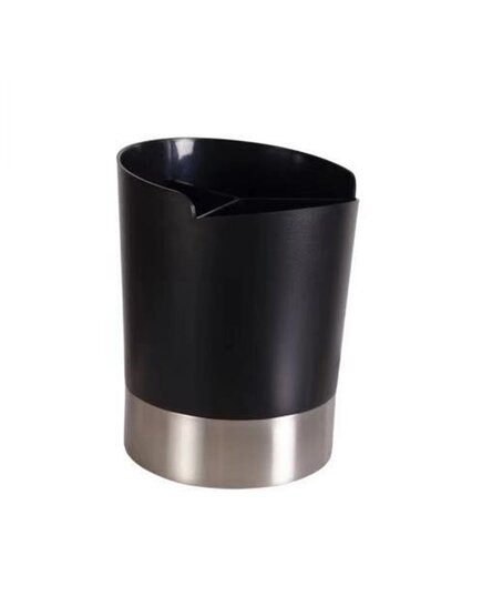 Черный стаканчик для трубочек и мешалок для коктейля 13.5×13.5×17 см
