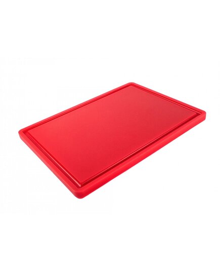Доска разделочная HDPE с желобом, 400×300×18 мм, красная, Цвет: Красный