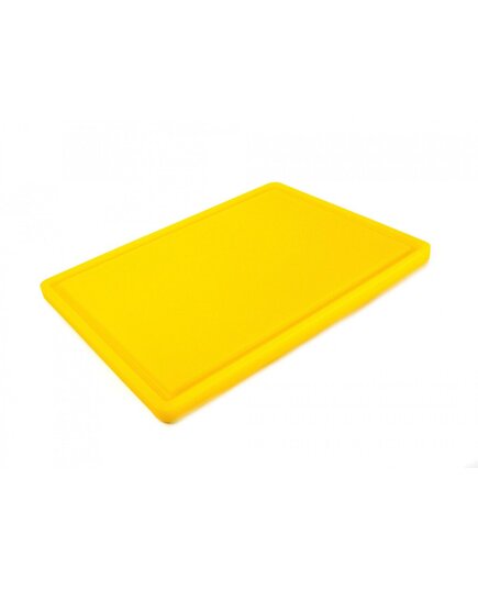 Доска разделочная HDPE с желобом, 400×300×18 мм, желтая, Цвет: Желтый