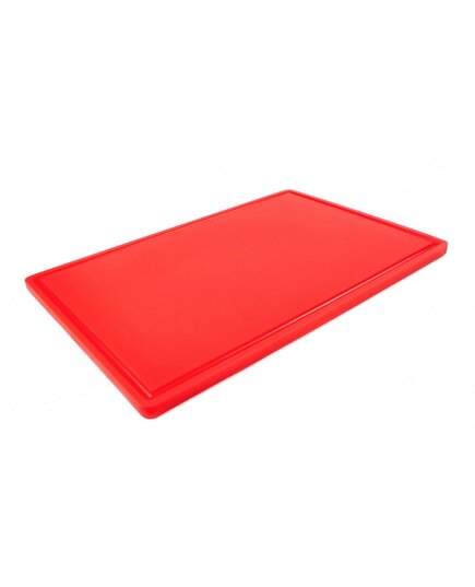Доска разделочная HDPE с желобом, 600×400×18 мм, красная, Цвет: Красный