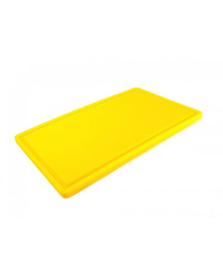 Дошка обробна HDPE з жолобом, 500×300×18 мм, жовта, Колір: Жовтий