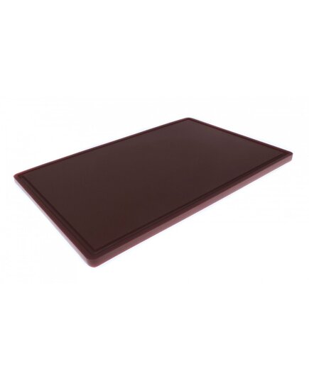 Доска разделочная HDPE с желобом, 600×400×18 мм, коричневая, Цвет: Коричневый
