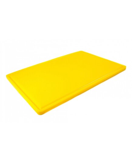 Доска разделочная HDPE с желобом, 600×400×18 мм, желтая, Цвет: Желтый