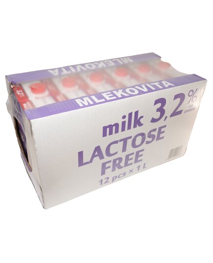 Безлактозне молоко Mlekovita 3.2% оптом, ящик 12 л
