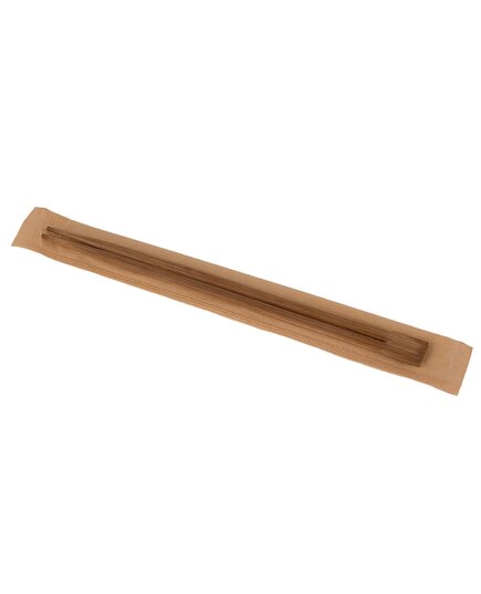 Палочки для суши бамбуковые крафтовые в бумажной индивидуальной упаковке 230х4,2 мм 3000 шт