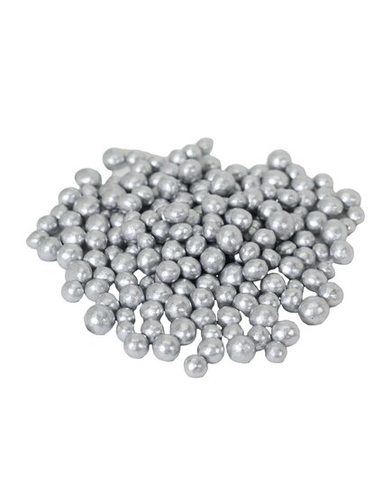 Рисовые шарики 5 мм глазированные серебряные 200 г