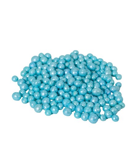 Рисовые шарики 5 мм глазированные голубые перламутровые 200 г