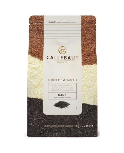 Декор из черного шоколада Callebaut Vermicelli 1 кг