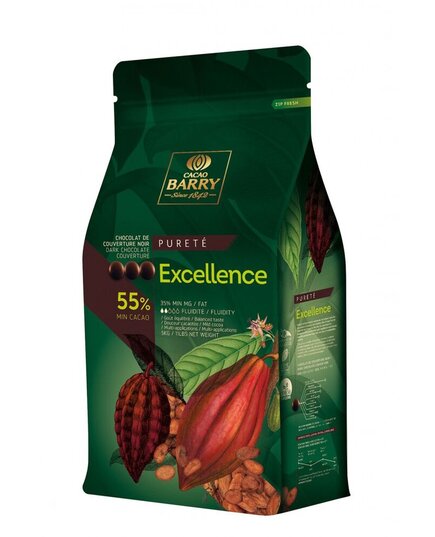 Черный шоколад Cacao Barry EXCELLENCE 55% 5 кг