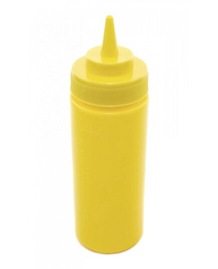 Пляшка для соусів із мірною шкалою жовта 360 мл