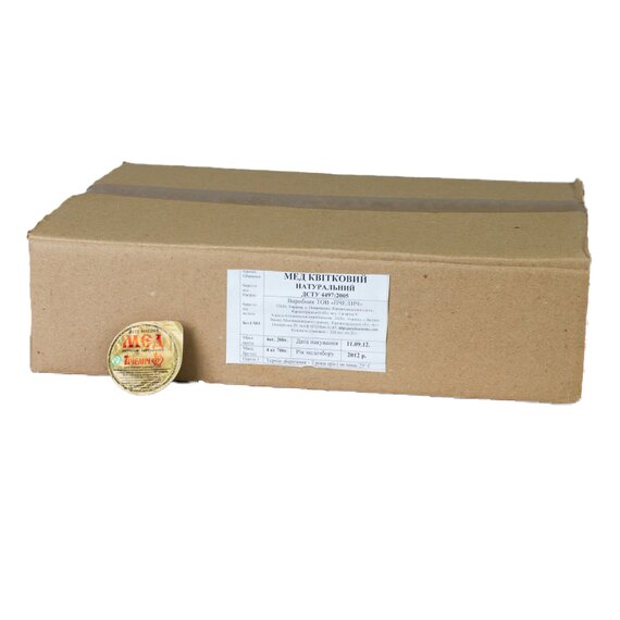 Мед порционный цветочный Пчєлич 20 г×105 шт, изображение 2