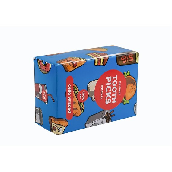 Зубочистки бамбукові в індивідуальній целофановій упаковці 1000 шт, зображення 2