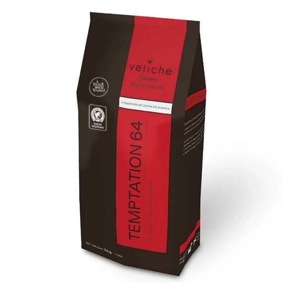 Черный шоколад VELICHE DARK TEMPTATION 64% 1 кг