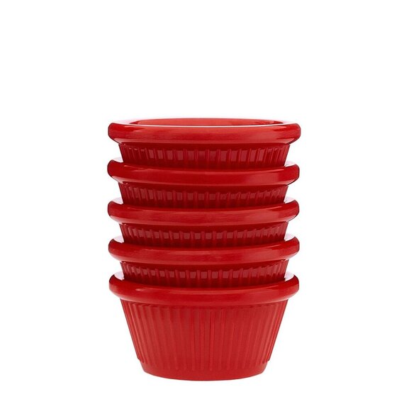 Соусник з меламіну круглий червоний 50 мл 74×36 мм, зображення 4