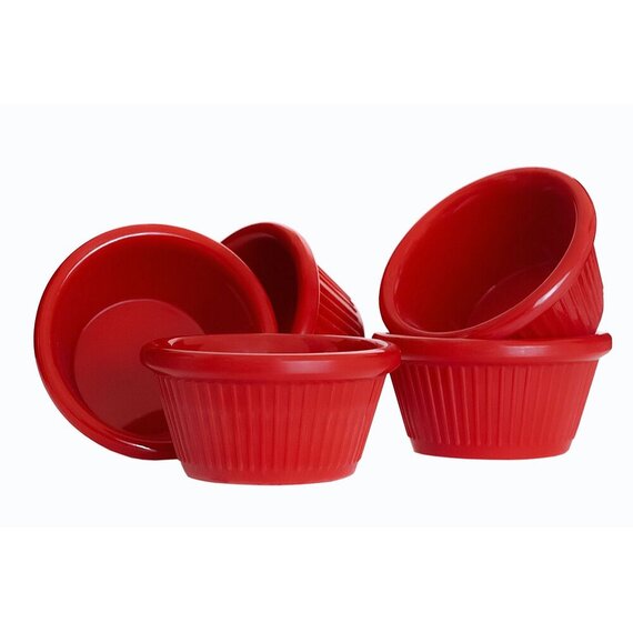 Соусник з меламіну круглий червоний 50 мл 74×36 мм, зображення 5