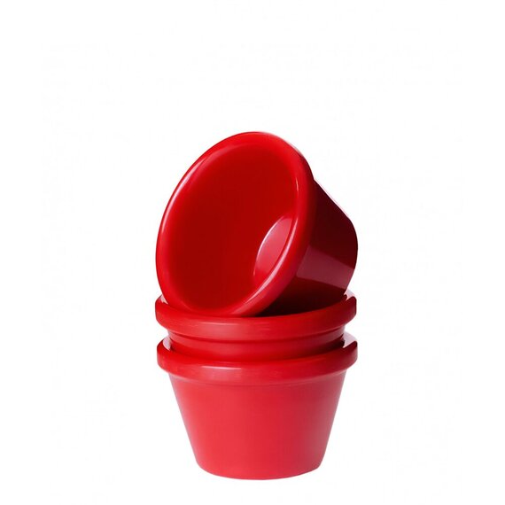 Соусник з меламіну круглий червоний 55 мл 60×40 мм, зображення 3
