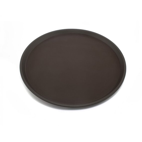 Піднос з антиковзким покриттям круглий коричневий 28 см, зображення 3 Піднос з антиковзким покриттям круглий коричневий 28 см, зображення 3