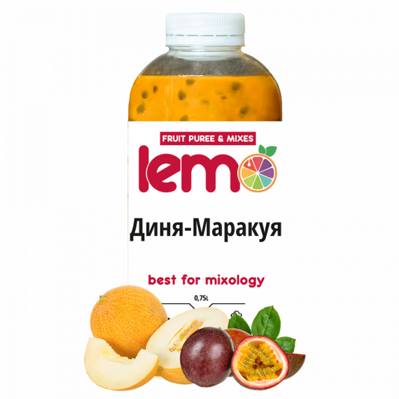 Основа для лимонаду та чаю (фруктове пюре) Lemo Диня-Маракуя 750 мл