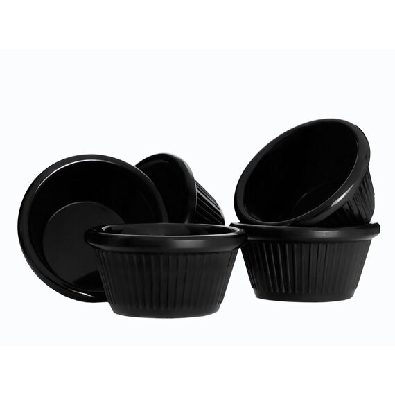 Соусник з меламіну круглий чорний 50 мл 74×36 мм, зображення 5