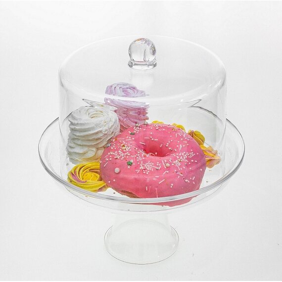 Підставка з кришкою для торта акрилова 28×24,5 см