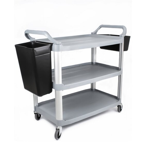 Сервисная тележка для кафе бара, ресторана профи серая, изображение 5