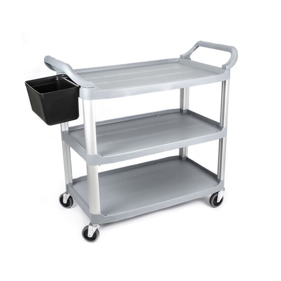 Сервисная тележка для кафе бара, ресторана профи серая, изображение 2