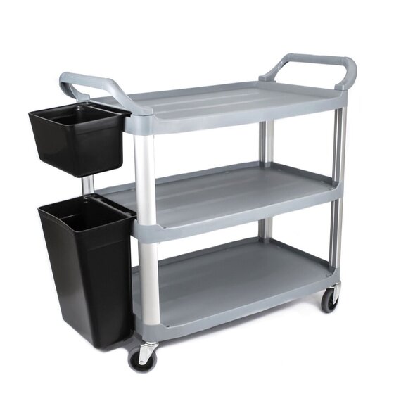 Сервисная тележка для кафе бара, ресторана профи серая, изображение 7