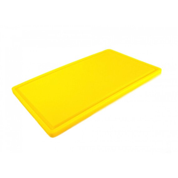 Доска разделочная HDPE с желобом, 500×300×18 мм, желтая, Цвет: Желтый