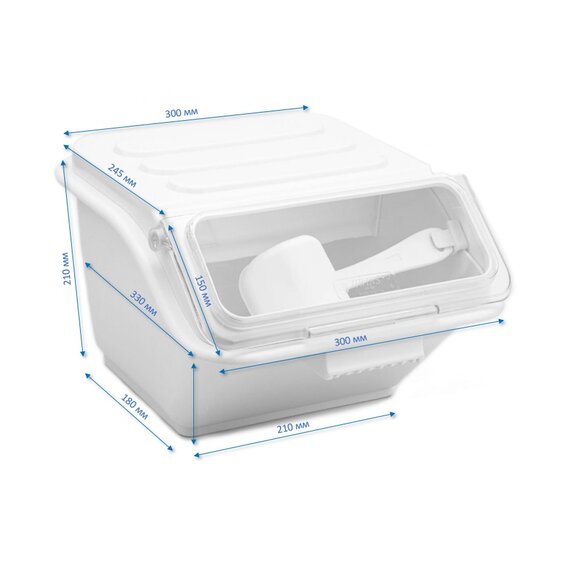 Контейнер для сипучих інгредієнтів штабельований білий 8 л, зображення 10