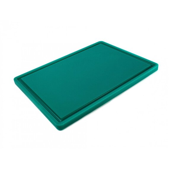 Дошка обробна HDPE з жолобом, 400×300×18 мм, зелена, Колір: Зелений