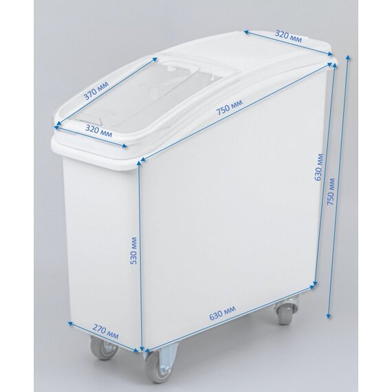 Контейнер для сипучих інгредієнтів на колесах 81 л, зображення 3